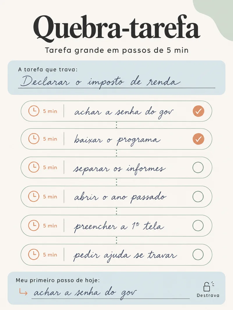 Página interna do Planner Destrava TDAH